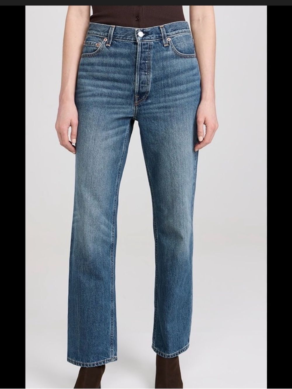 Alex Mill The Bev Straight Leg Jeans Vintage Dark Indigo 100% Cotton Womens 29